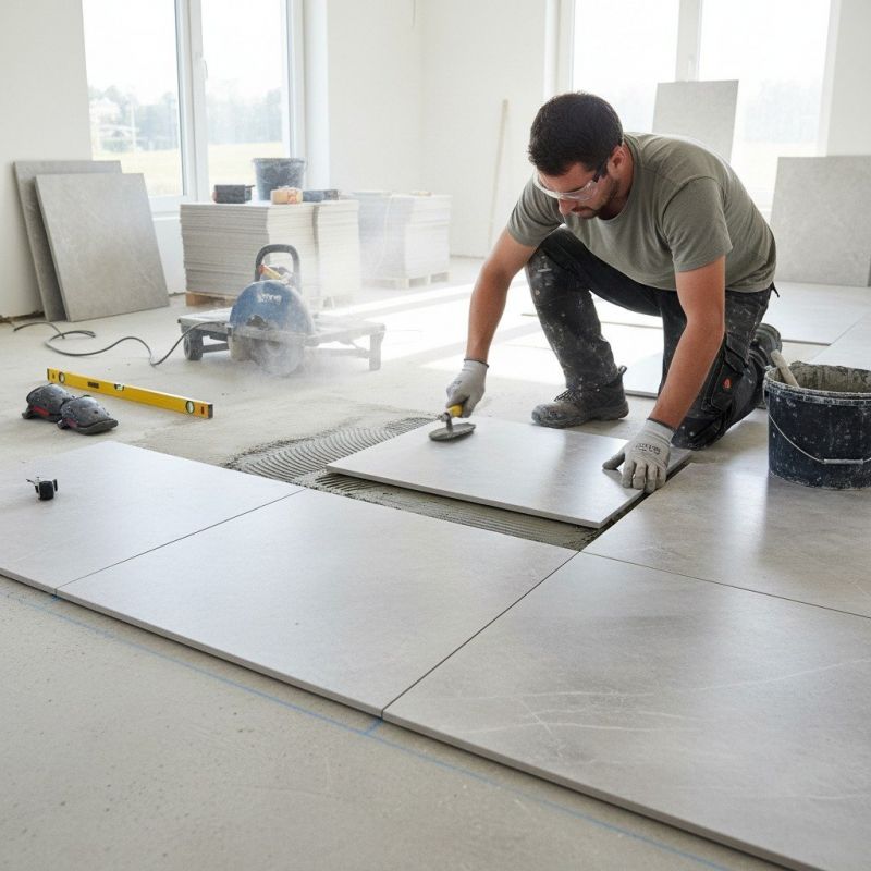 Slate Tile Floor Installation detail
