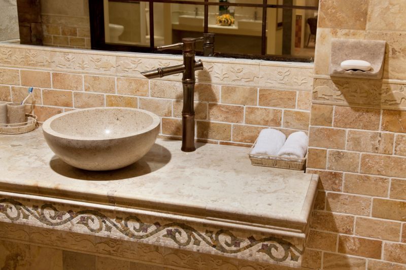 Stone Backsplash Installation detail