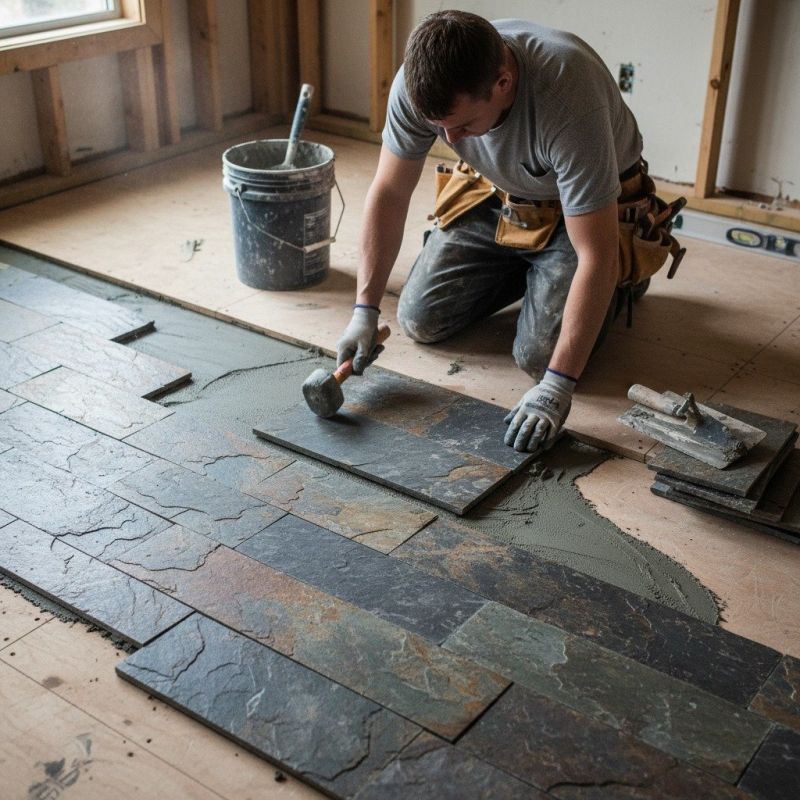 Stone Floor Installation detail
