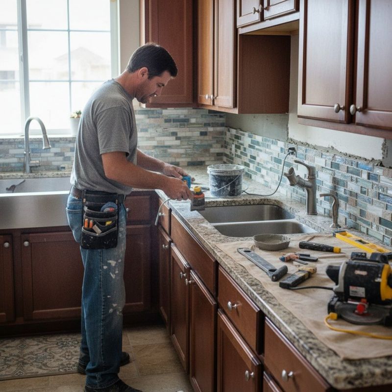 Tile Backsplash Installation detail