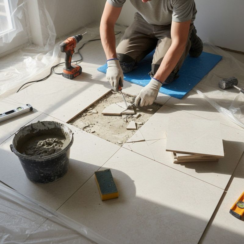 Tile Floor Repair detail