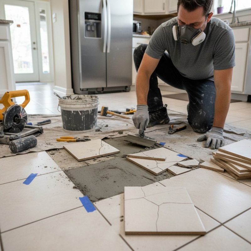 Travertine Tile Replacement detail